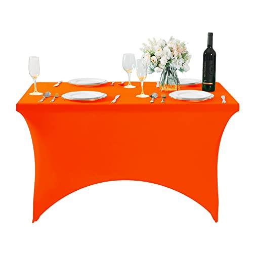 Spandex Table Cover for 4FT Table Universal Fitted Stretch Tablecloth for Party