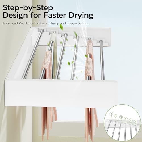 Wall Mounted Clothes Drying Rack 40 inches