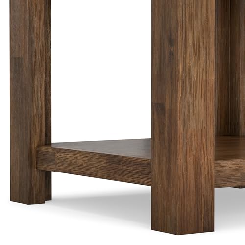 Monroe 22" Wide Solid Wood Rectangular End Table in Brown