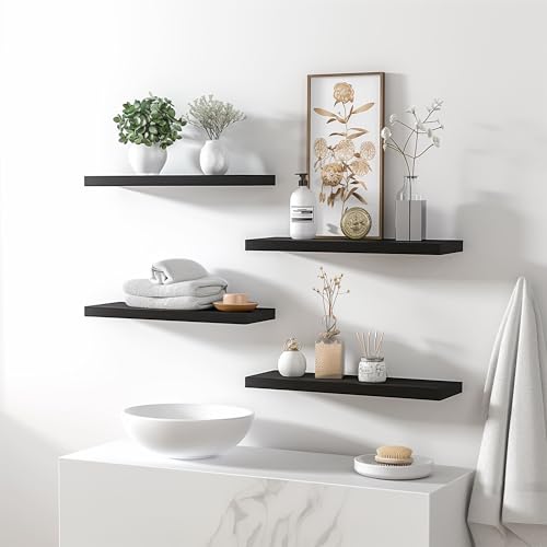 Wood Floating Shelves for Wall Decor (6 Count)