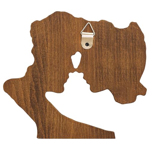 Wooden Kissing Couple Statue Home Decor Anniversary Wedding Gifts