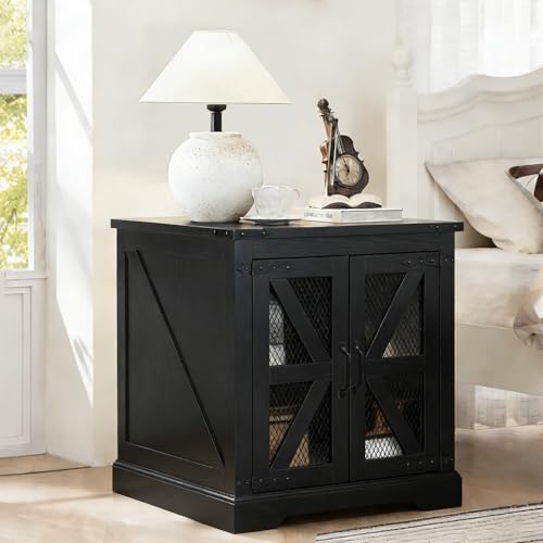 Farmhouse End Table Set with Charging Station
