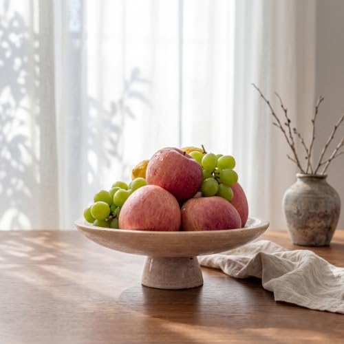 10.2" Natural Travertine Fruit Bowl