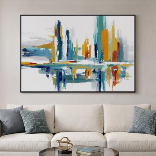 Extra Large Framed Colorful Abstract Wall Art for Living Room
