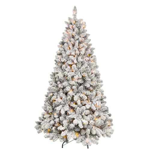 4.5 ft Prelit Flocked Christmas Tree