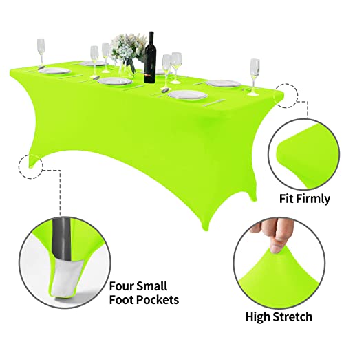 Spandex Table Cover for 6Ft or 4fT or 8ft Table Universal Fitted Stretch Tablecloth for Party