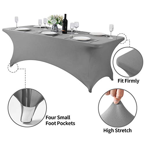 Spandex Table Cover for 8FT or 4ft or 6ft Table Universal Fitted Stretch Tablecloth for Party