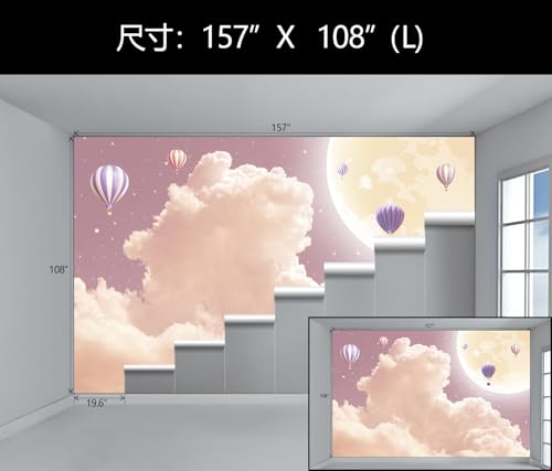 Pink Purple Cloud Wallpaper Mural Peel and Stick for Girl's Bedroom
