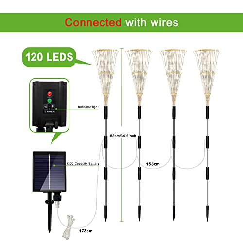 Solar Outdoor Warm White Garden Lights (4 Count)