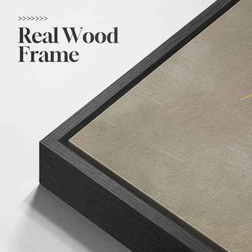 Extra Large Framed Black Gold Boho Wall Art for Living Room (3 Count)