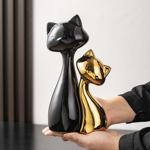 Ceramic Cat Statue Set