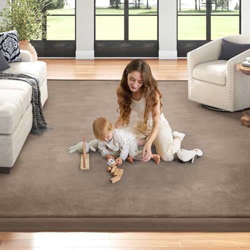 Baby Play Mat for Floor Nursery Rug Muscle Mat Area Rug Playroom Rug 71"x79" Playpen Mat Elastic Foam 1.3" Thick Crawling Mat for Babies