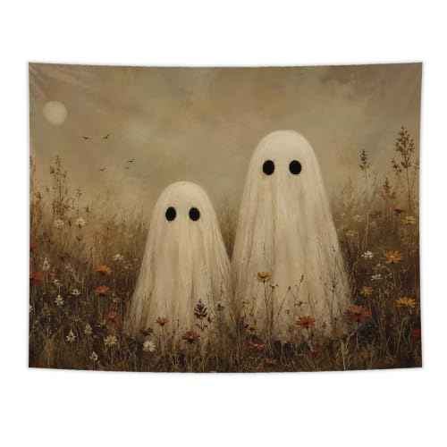 Fall Halloween Wildflower Ghost Tapestry 50x60 Inches
