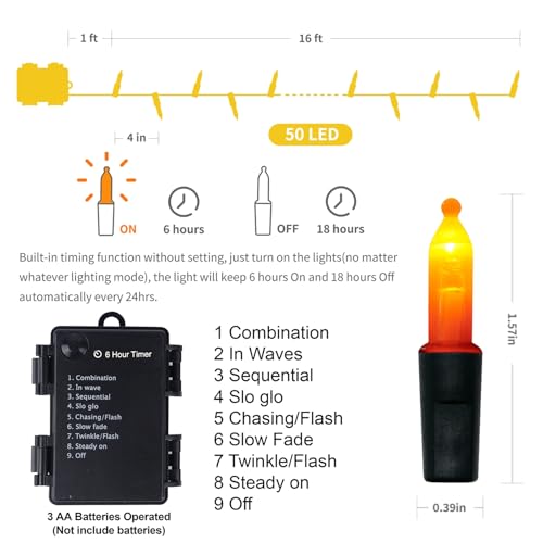 2 Pack 50 LED Outdoor Halloween Lights (2 Count)