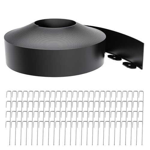 Landscape Edging 4 Inch Tall 80FT with 100Pcs Metal Spikes