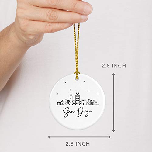 Round Ceramic Porcelain Christmas Tree Ornament Keepsake