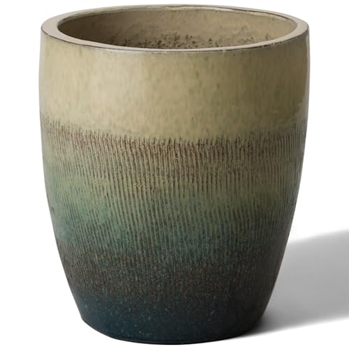 Bullet 11.5 in. Bayside Green Ceramic Round Planter