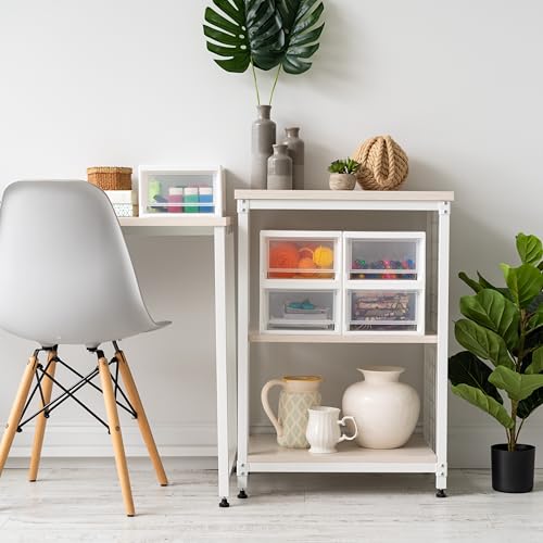 2-Pack, 6 Qt. Small Stacking Drawer Storage Organizer, White (2 Count)