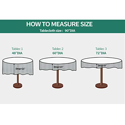 90 Inch White Tablecloths for Round Tables