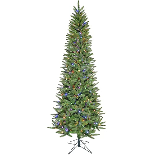 7.5 ft. Winter Falls Slim Christmas Tree with 8 Function Dual Multicolor & Warm White LED Lights