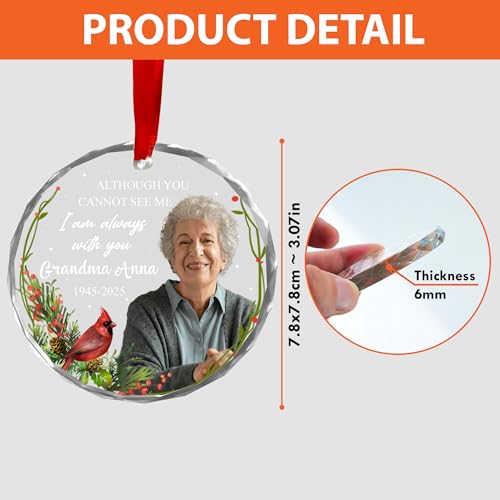 Personalized Cardinal Christmas Ornament Red Bird Ornament Christmas Memorial Birthday for Family Friends