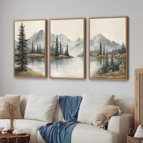 Snow Mountain Framed Canvas Wall Art