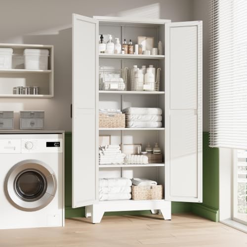 75" H Metal Storage Cabinet with 2 Doors and 4 Shelves