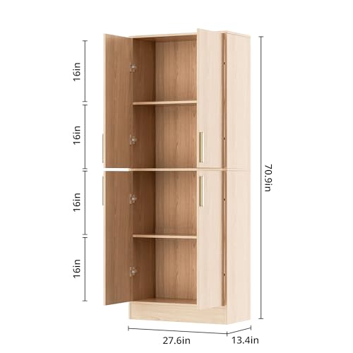 71" Tall Pantry Cabinet with 4 Doors