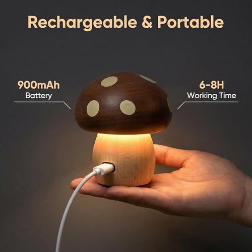 Wood Mushroom Lamp