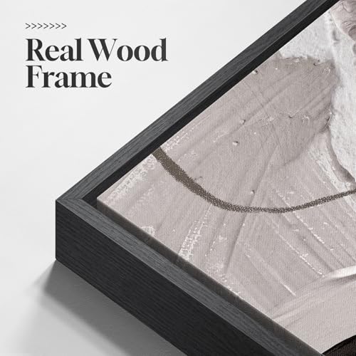 Large Framed Black White Grey Abstract Wall Art for Living Room (3 Count)