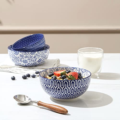 Ceramic Cereal Bowls Set of 6 (6 Count)
