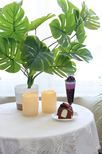 Outdoor Battery Operated Flameless Candles with Timer D3”xH3” White 2 PCS (2 Count)