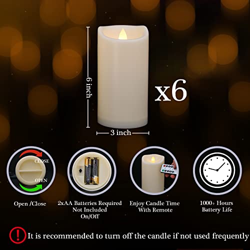 Waterproof Flameless Candles with Remote and Timers (6 Count)