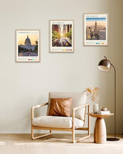 12x16IN New York Street Framed Wall Art Urban Canvas Print