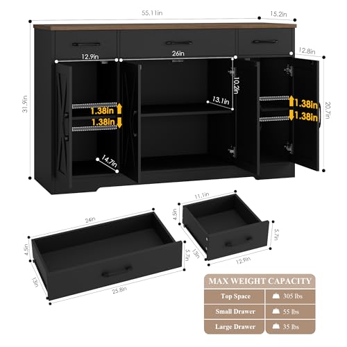 Kitchen Buffet Sideboard Storage Cabinet