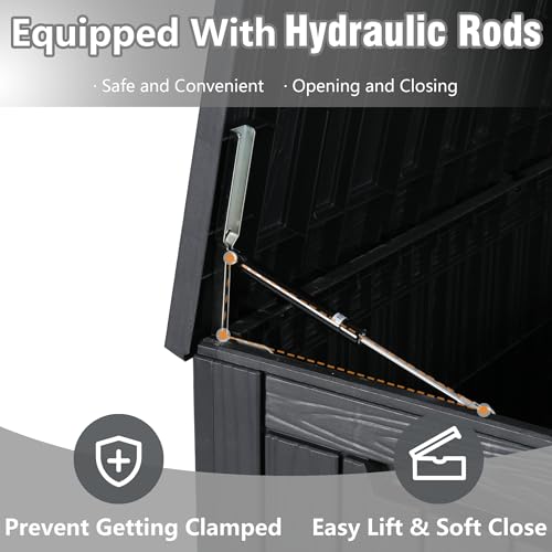 120 Gallon Outdoor Storage Box Waterproof Deck Box for Patio