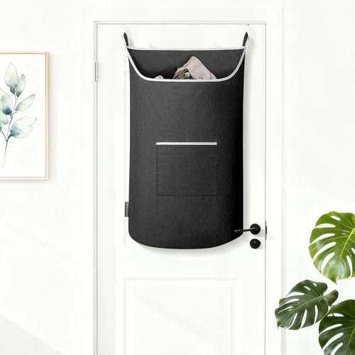 Black Hanging Laundry Hamper Bag