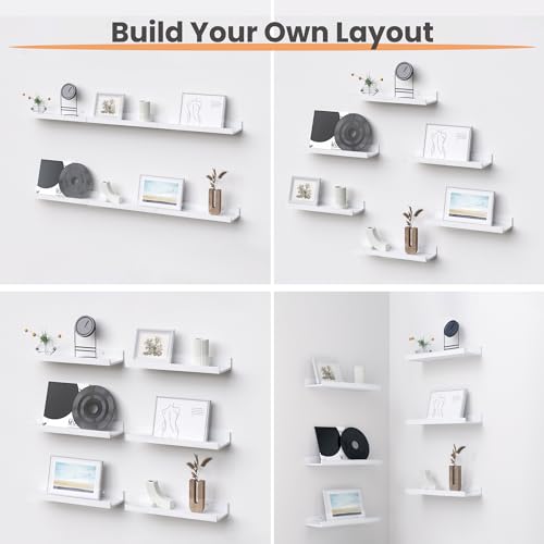 Floating Shelves for Wall Decor and Storage (6 Count)