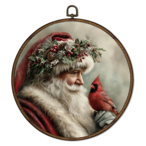 Vintage Father Christmas Santa Claus Wall Art Decor Framed