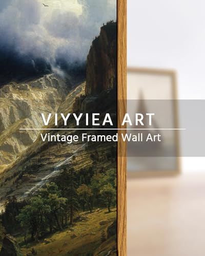 Framed Canvas Wall Art Home Decor Landscape Wall Art for Living Room Vintage Natural Oil Painting Picture Beautiful Scenery Office Decor Bedroom Wall Decor