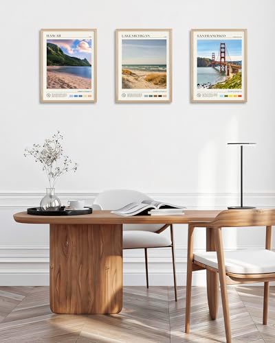 Natural OAK Wood Golden Gate Bridge Framed Wall Art