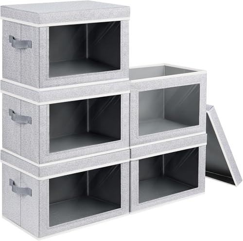 Stackable Storage Bins with Lids (5 Count)