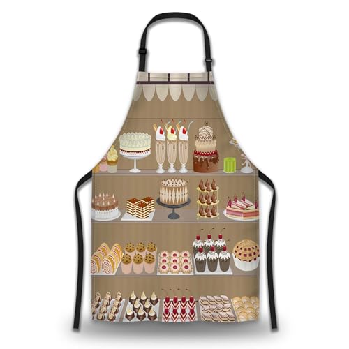 Aprons for Cooking for Women Cake Candy Sweet Women’s Apron for Kitchen Cooking Restaurant BBQ Painting Crafting Gardening 27”