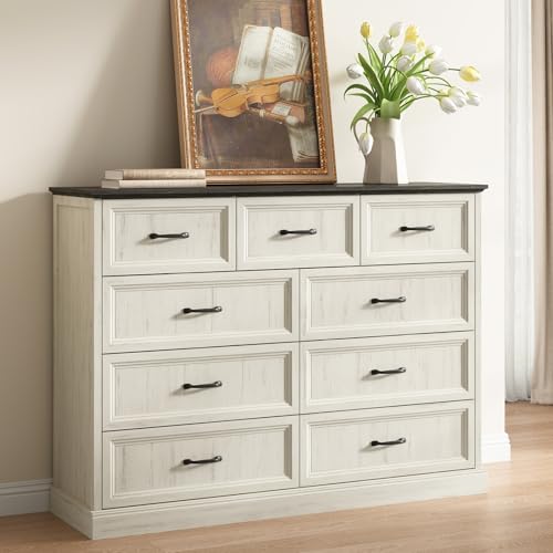 Farmhouse 9 Drawer Dresser for Bedroom