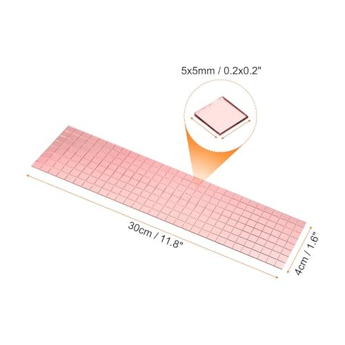 15 Sheet 7200 Pieces Self Adhesive Mirror Mosaic Tiles 5x5mm Small Square Mirror Tiles Sticker Disco Ball Stickers Mini Glass Tiles for DIY Craft Party Home Decoration (7200 Count)