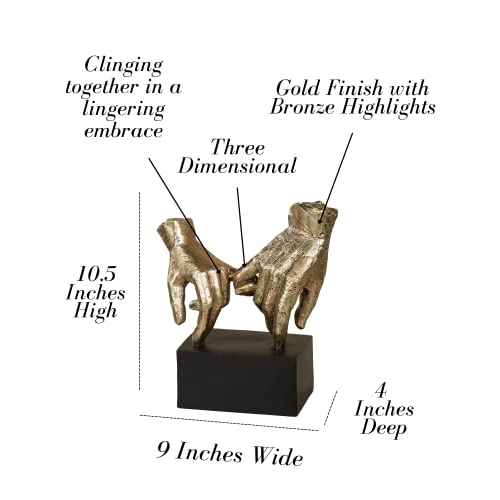 Lingering Hold Hands Table Sculpture Gold