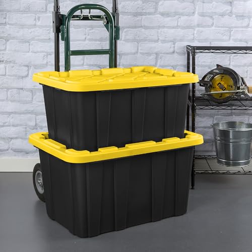 Industrial Storage Tote with Lids for Garage (12 Count)