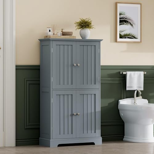 Bathroom Floor Cabinet with Adjustable Shelves