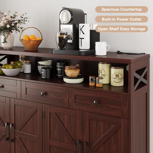 52" L Modern Farmhouse Sideboard Buffet Cabinet