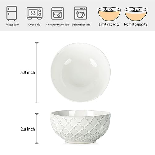 Sureasy Ceramic Cereal Bowls Set of 4 (4 Count)
